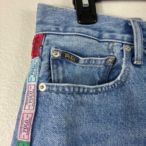 VTG Y2K 00s Polo Ralph Lauren The Avery Boyfriend Jean Multi Logo Tape 28 Preppy - Picture 2 of 8